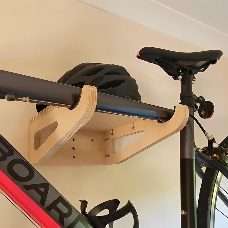 Cycling Gear Wall Mount - Bisiklet duvar rafı ahşap bisiklet depolama