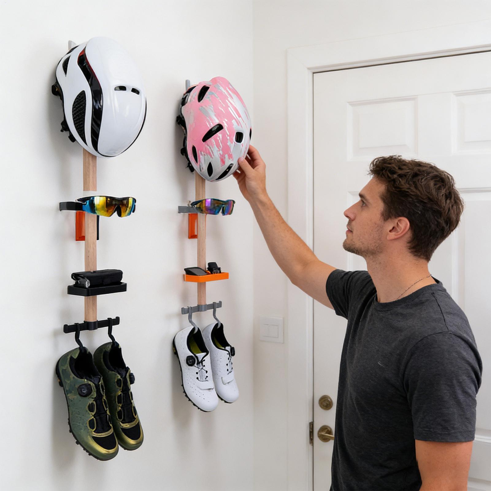 Cycling Gear Wall Mount - Dikey Bisiklet Ekipmanları Düzenleyici Raf, Bisiklet