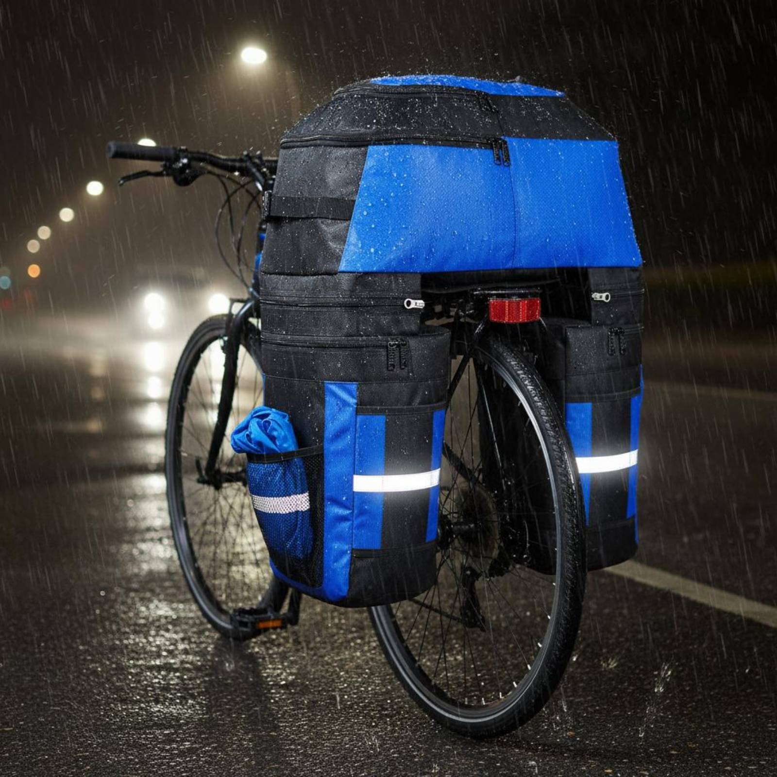 Cycling Gear In Rain - Arka Bagaj Çantası Yağmurluk Bisiklet Çantası