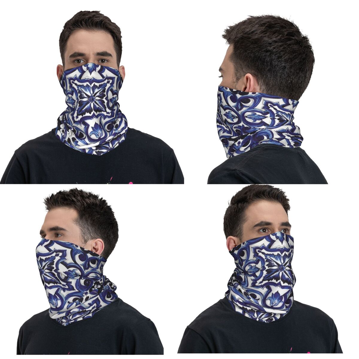 Mavi süslü çiçek akdeniz sicil - Cycling Face Mask incelemesi ve fiyatı