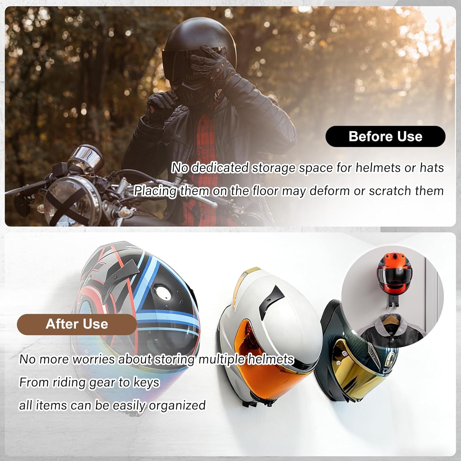 Motosiklet Kaskı Askısı Duvar  - Cycling Gear Wall Mount incelemesi ve fiyatı